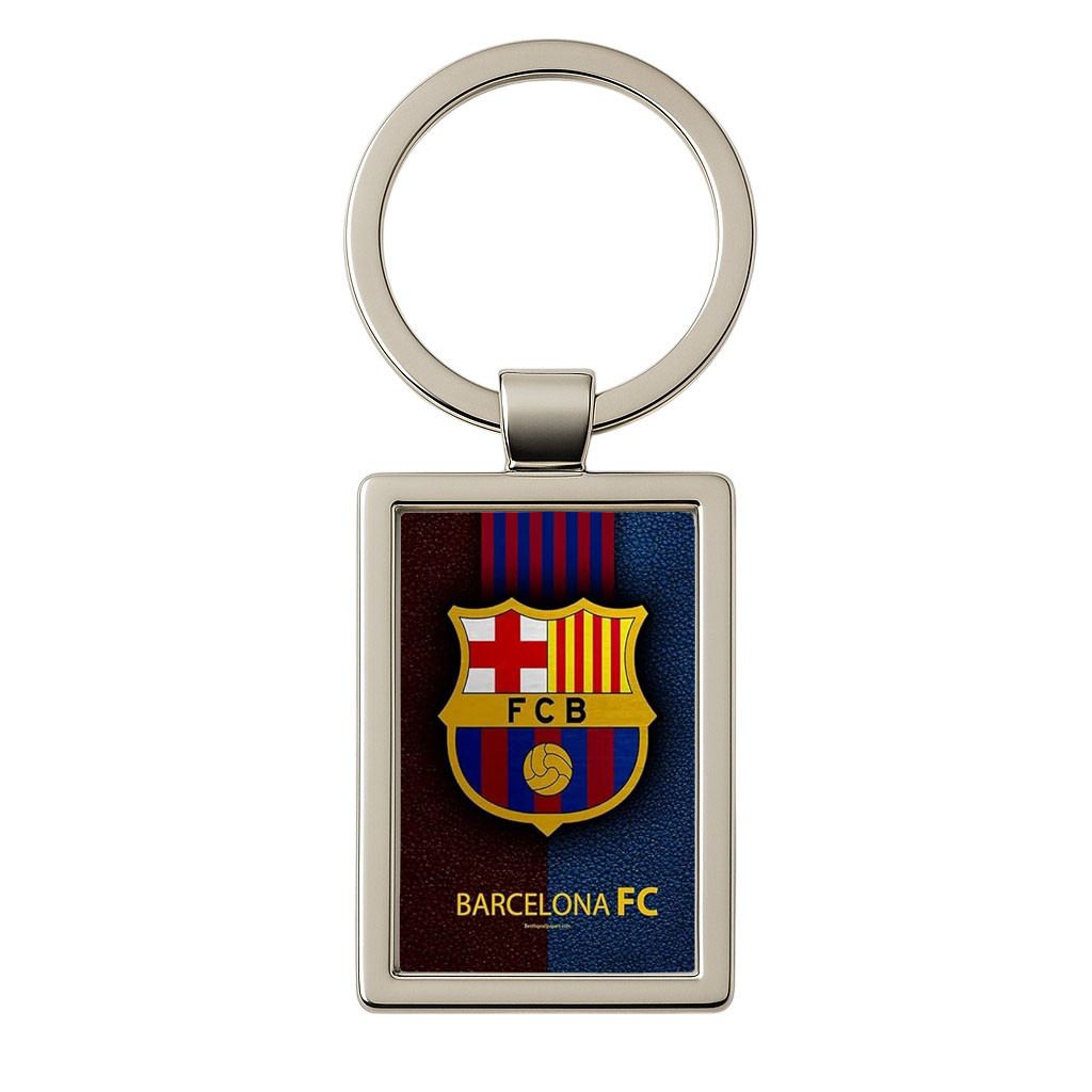 Breloc metalic dreptunghic, inel de sustinere metalic, echipa de fotbal,model 5