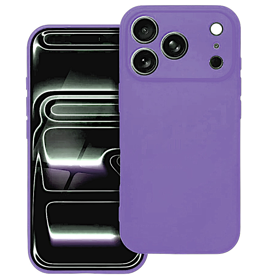 Husa Apple iPhone 17 Pro, Luxury Silicone, protectie camera, catifea in interior, mov