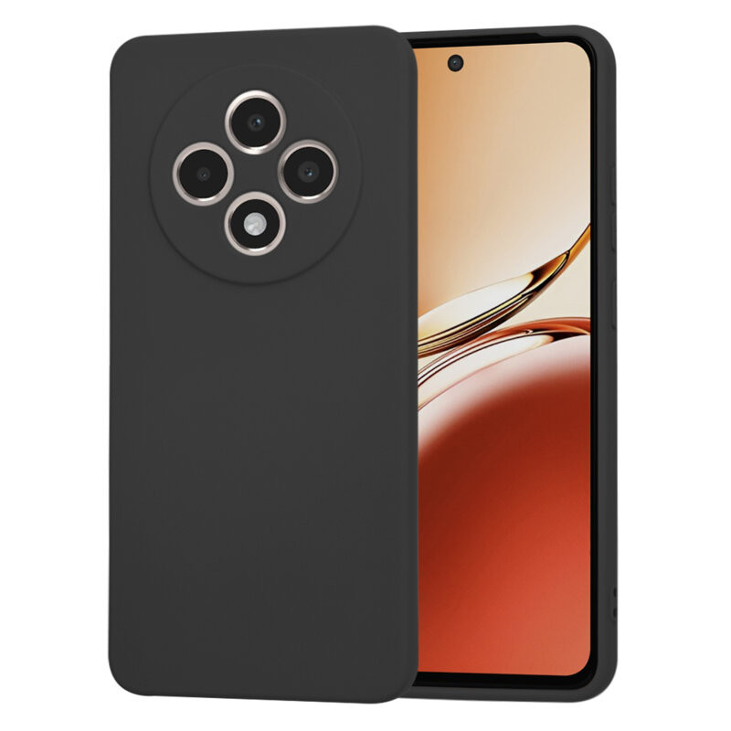Husa protectie Oppo Reno 12F 5G, Luxury Silicone, catifea in interior, protectie camere, neagra