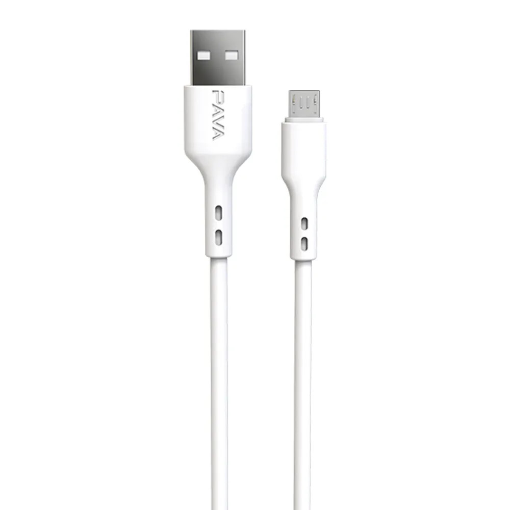 Cablu de date si incarcare USB to MicroUSB Pavareal DC181M, 1 metru, 3A, alb
