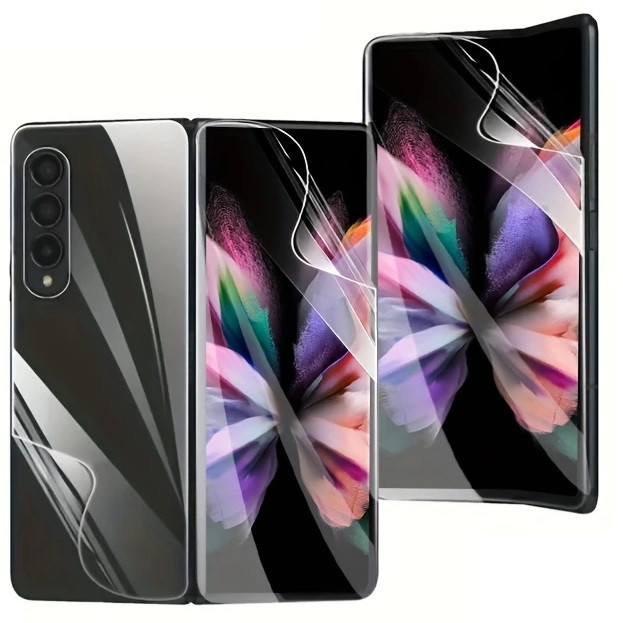 Set 3 folii protectie Samsung Galaxy Z Fold5, Hydrogel, front/front/back, ultra subtiri, transparente