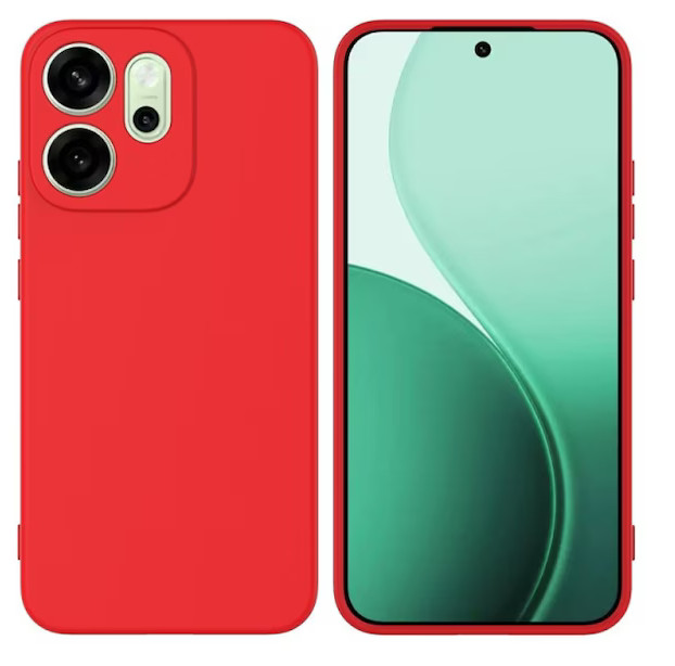 Husa protectie Oppo Reno 14F, Luxury Silicone, catifea in interior, protectie camere, rosie