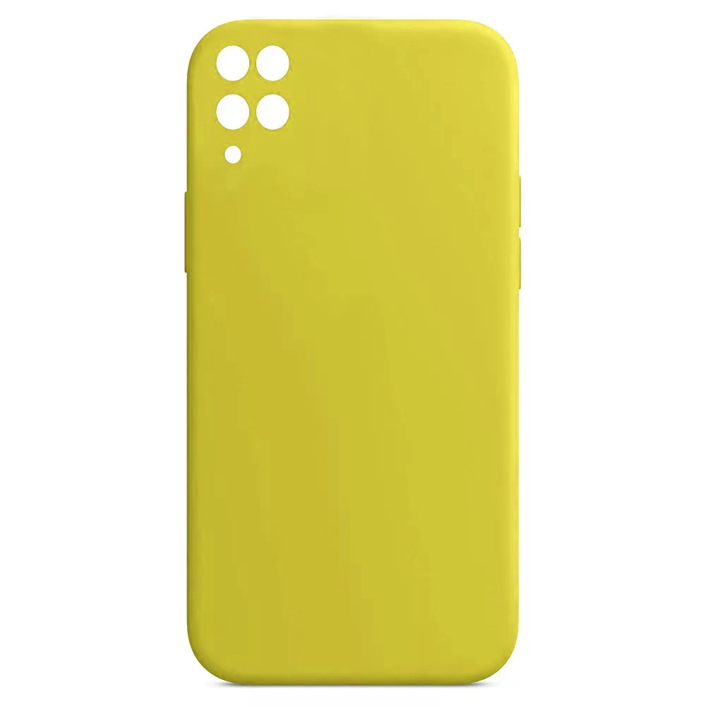 Husa Samsung Galaxy A12 Luxury Silicone, catifea in interior, protectie camere, galben