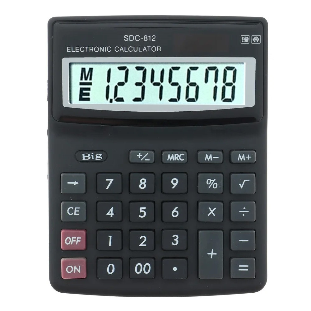 Calculator de birou CLTON CL-812, 8 caractere, functionare baterii + panou solar