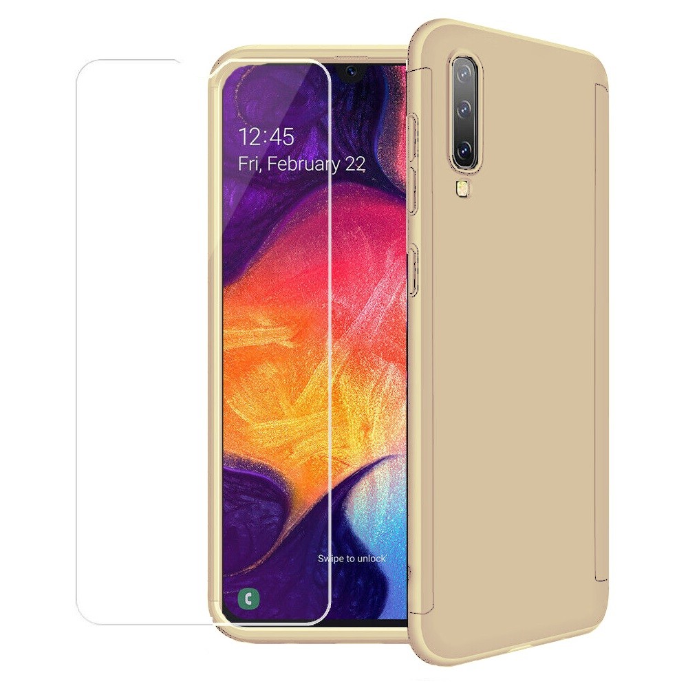 Husă Full Cover 360° pentru Samsung Galaxy A11 (față + spate + sticlă), aurie