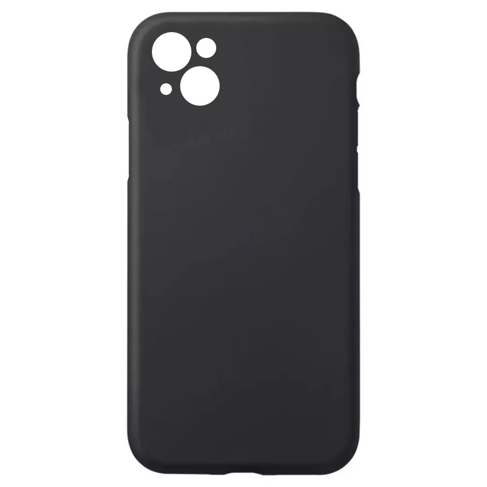 Husa Apple iPhone 13, Luxury Silicone, catifea in interior, protectie camere, negru