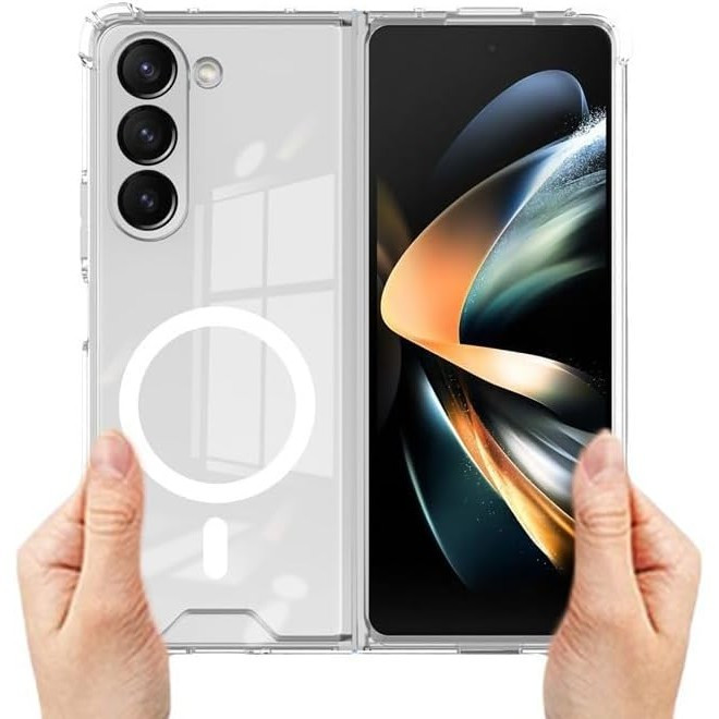 Husa protectie Samsung Galaxy Z Fold6, compatibila MagSafe, TPU, transparenta