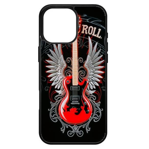 Husa protectie Apple iPhone 16, Colorful Aluminium TPU, design Rock and Roll Guitar