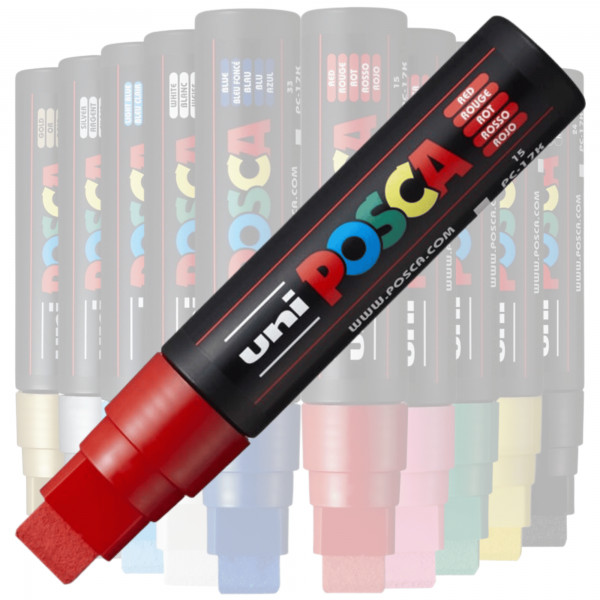 Marker UNI Posca PC-17K, varf tesit, 15.0mm rosu