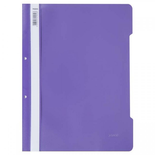 Dosar cu sina Noki, plastic, 2 perforatii pentru arhivare, eticheta interschimbabila pe cotor, violet